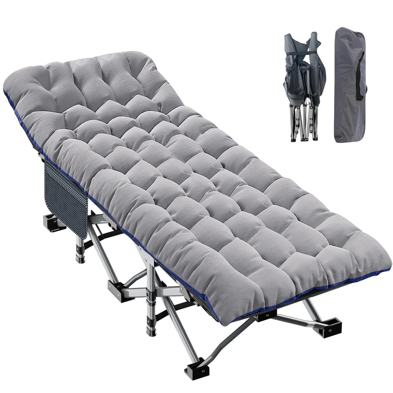 ABORON Oversized XXL Folding Camping Cot W/Mat for Adults 78