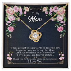 To My Mom Love Knot Necklace