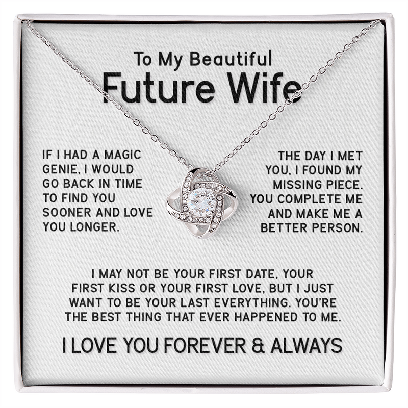 To My Beautiful Future Wife Love Knot Necklace