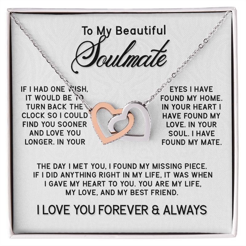 To My Beautiful Soulmate Interlocking Hearts