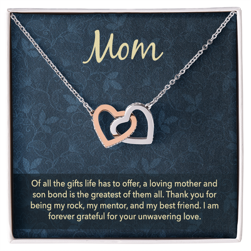 To Mom Interlocking Hearts Necklace