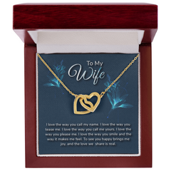 Interlocking Hearts Necklace - For Wife I Love The Way