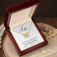 To My Mom, From Son Interlocking Hearts Necklace