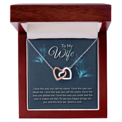 Interlocking Hearts Necklace - For Wife I Love The Way