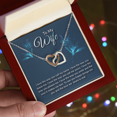 Interlocking Hearts Necklace - For Wife I Love The Way