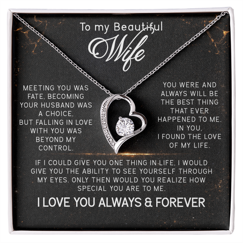 To My Beautiful Wife Forever Love Necklace
