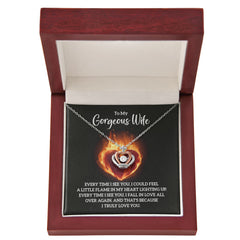 To My Gorgeous Wife Crown Pendant Necklace